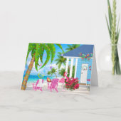 温かいウィッシュズバード&ビーチハウスクリスマス シーズンカード (正面)