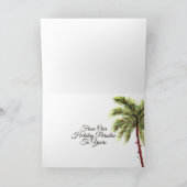 温かいウィッシュトロピカルパームツリーズビーチクリスマス シーズンカード (内部)