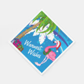 温かいウィッシュパームツリーズフラミンゴビーチクリスマス スタンダードランチョンナプキン (角)