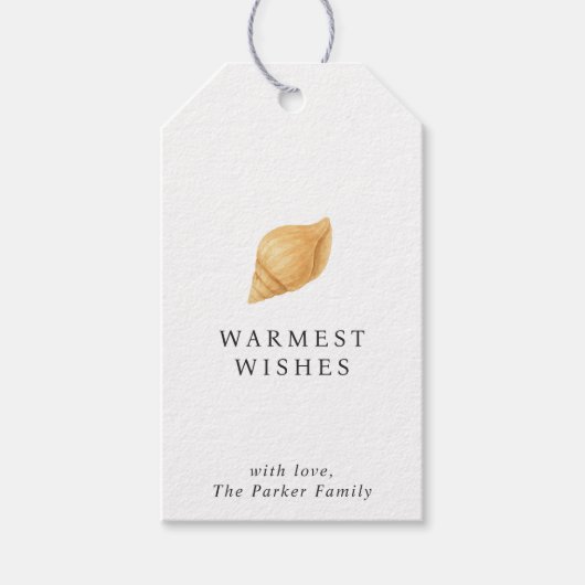 温かいウィッシュビーチモダンクリスマス ギフトタグ (正面)