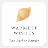 温かいウィッシュビーチモダンクリスマス スクエアシール (正面)