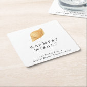 温かいウィッシュビーチモダンクリスマス スクエアペーパーコースター (アングル)