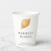 温かいウィッシュビーチモダンクリスマス 紙コップ (裏面)