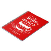 温かいウィッシュホットカップコーヒーココアレッドホワイトカスタム ノートブック (左側)