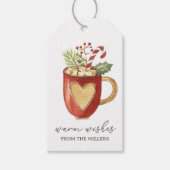温かいウィッシュホットココアクリスマスホリデー ギフトタグ (正面)