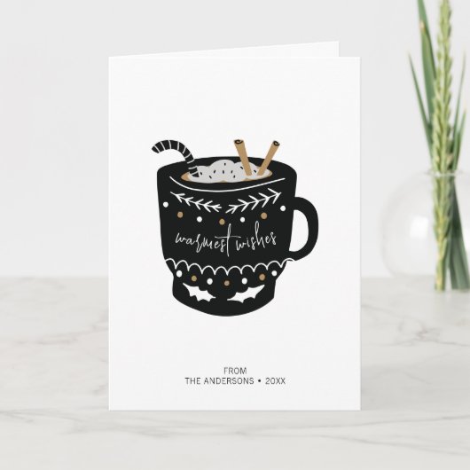 温かいウィッシュモダンホットココアホリデーカード シーズンカード (正面)