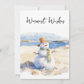 温かいウィッシュ雪だるまザビーチ シーズンカード (正面)