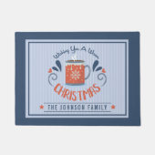 温かいクリスマスの名前を望むホットチョコレート ドアマット (正面)