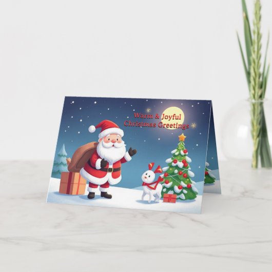 温かいクリスマスの挨拶 カード (正面)