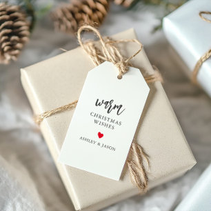 温かいクリスマスの願い、ホットチョコレートまたは紅茶 ギフトタグ