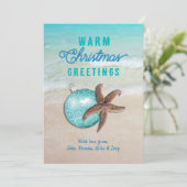 温かいクリスマスグリーティングスヒトデビーチシーン シーズンカード (スタンド正面)