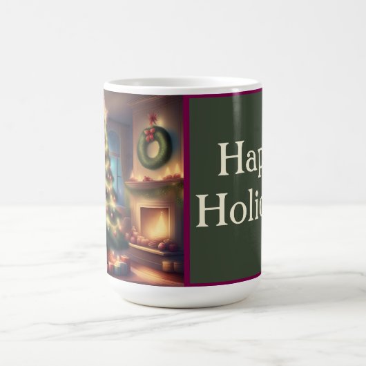 温かいクリスマスツリー コーヒーマグカップ (中央)