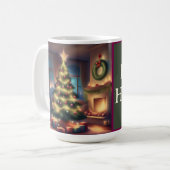 温かいクリスマスツリー コーヒーマグカップ (正面左)