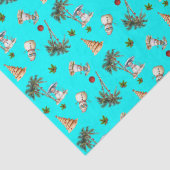 温かいクリスマスパームツリーズ雪だるまアクア 薄葉紙 (詳細)