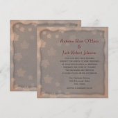 温かいグレーとブラウンの秋の葉の結婚式招待状 招待状 (正面/裏面)