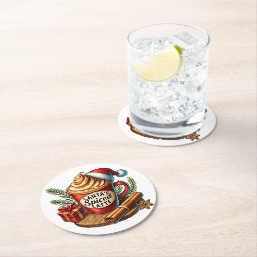 温かいコーヒービア昇華デザイン ラウンドペーパーコースター (インサイチュ)