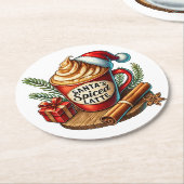 温かいコーヒービア昇華デザイン ラウンドペーパーコースター (アングル)