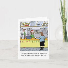 温かいコーヒーホリデーカートゥーおもしろいムクリスマスクリスマス シーズンカード