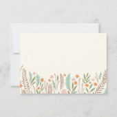 温かいスプリグス フラット サンクス ノート ご招待 招待状 (裏面)