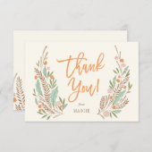 温かいスプリグス フラット サンクス ノート ご招待 招待状 (正面/裏面)
