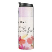 温かいチューリップとバタフライ引用文,カスタムモノグラム  タンブラー (回転右)