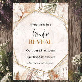 温かいトーンパンパスボホジェンダーリビール招待状 招待状