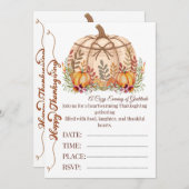 温かいパンプキンの感謝祭招待カード 招待状 (正面/裏面)