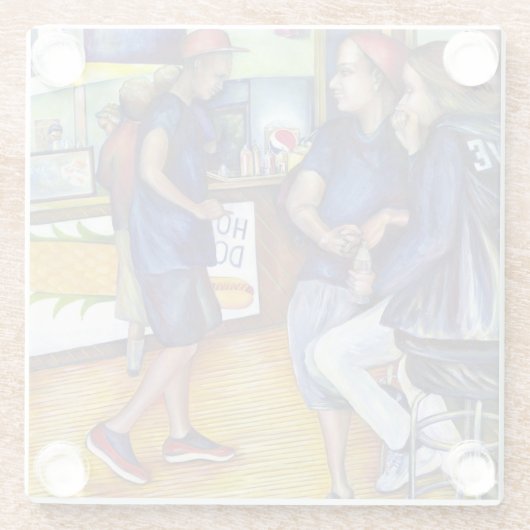 温かいビール、冷たい男と私は暑い ガラスコースター (裏面)