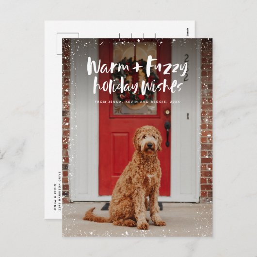 温かいファジーの願い休日ペットの写真はがき シーズンポストカード (正面/裏面)