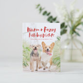 温かいファジーの願い休日ペットの写真はがき シーズンポストカード (スタンド正面)