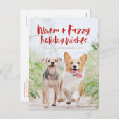温かいファジーの願い休日ペットの写真はがき シーズンポストカード (正面/裏面)