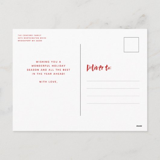 温かいファジーの願い休日ペットの写真はがき シーズンポストカード (裏面)