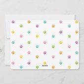 温かいファジーペットクリスマスフォトタイポグラフィグリーン シーズンカード (裏面)