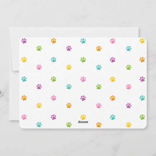 温かいファジーペットクリスマスフォトタイポグラフィグリーン シーズンカード (裏面)