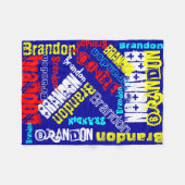 温かいフリースパーソナライズされた名の一括 フリースブランケット (正面(横))