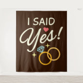 温かいブラウン 私はイエスと言った 婚約パーティー タペストリー (正面)