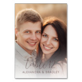 温かいベージュのロマンチックな写真 テーブルナンバー (正面)