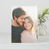 温かいベージュのロマンチックな写真 招待状 (スタンド正面)