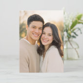 温かいベージュの親密な写真 招待状 (スタンド正面)