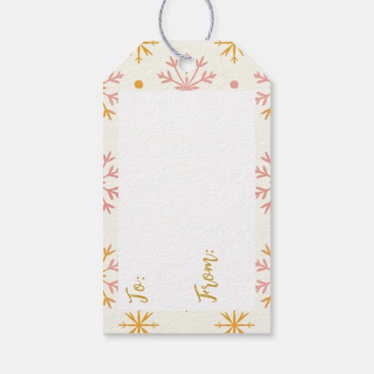 温かいホリデーカラーに贈り物 ギフトタグ (裏面)