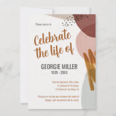 温かいボホ抽象芸術お祝い救命碑 招待状 (正面)