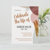 温かいボホ抽象芸術お祝い救命碑 招待状 (スタンド正面)