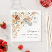 温かいボーホーテラコッタの花のブライダルシャワー スタンダードランチョンナプキン (インサイチュ)