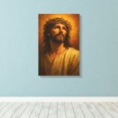 温かいポルトライのトーンズの冠を持つイエスクラシック様 キャンバスプリント (インサイチュ (ウッドフロア))