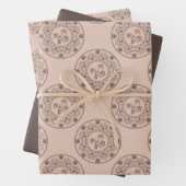 温かいモチャロコリバイバルロータス水玉模様マンダラ ラッピングペーパーシート (インサイチュ)