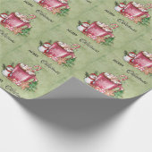 温かい冬のカップメリークリスマスハッピーホリデー ラッピングペーパー (角)