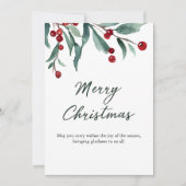 温かい冬の願い事が書かれたクラシックなメリークリスマスカード 招待状 (正面)