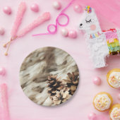 温かい冬の願い ラスティックなホリデー 松ぼっくり ペーパープレート (パーティー)