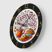 温かい出来事：コーヒー&ペストリー ラージ壁時計 (傾斜)