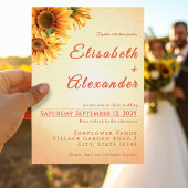 温かい喜びのひまわり結婚式招待状 招待状